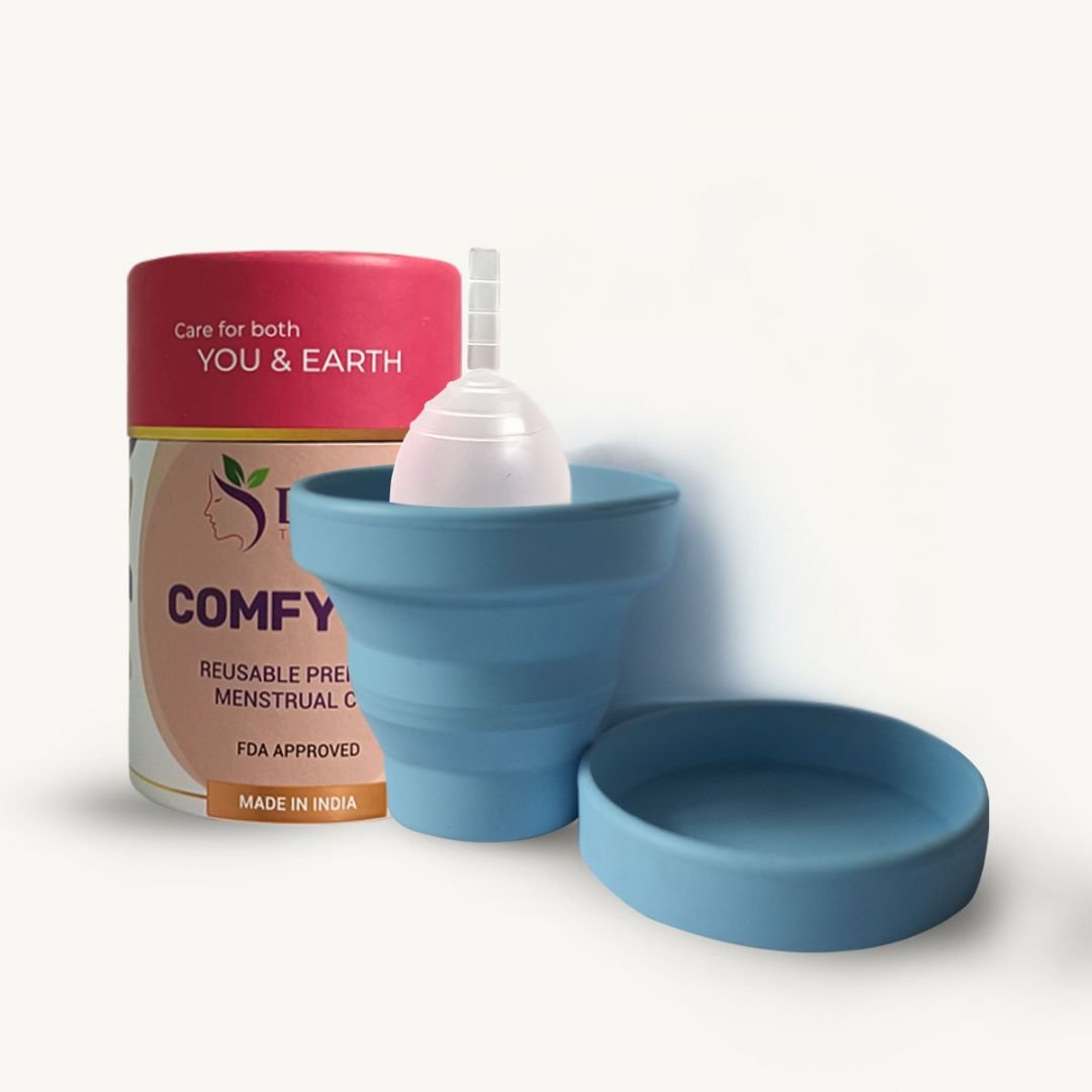 Cup and Sterilizer Container - Reusable Menstrual Cup | Comfortable & Eco-Friendly | Comfycup