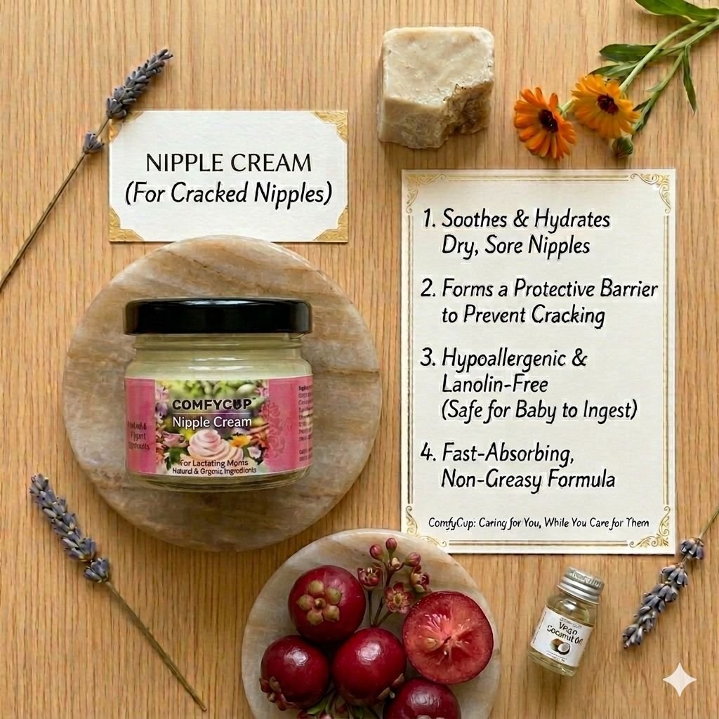 Natural Nipple Cream for Cracked Nipples – Kokum Butter & Virgin Coconut Oil (20g) | Lanolin-Free