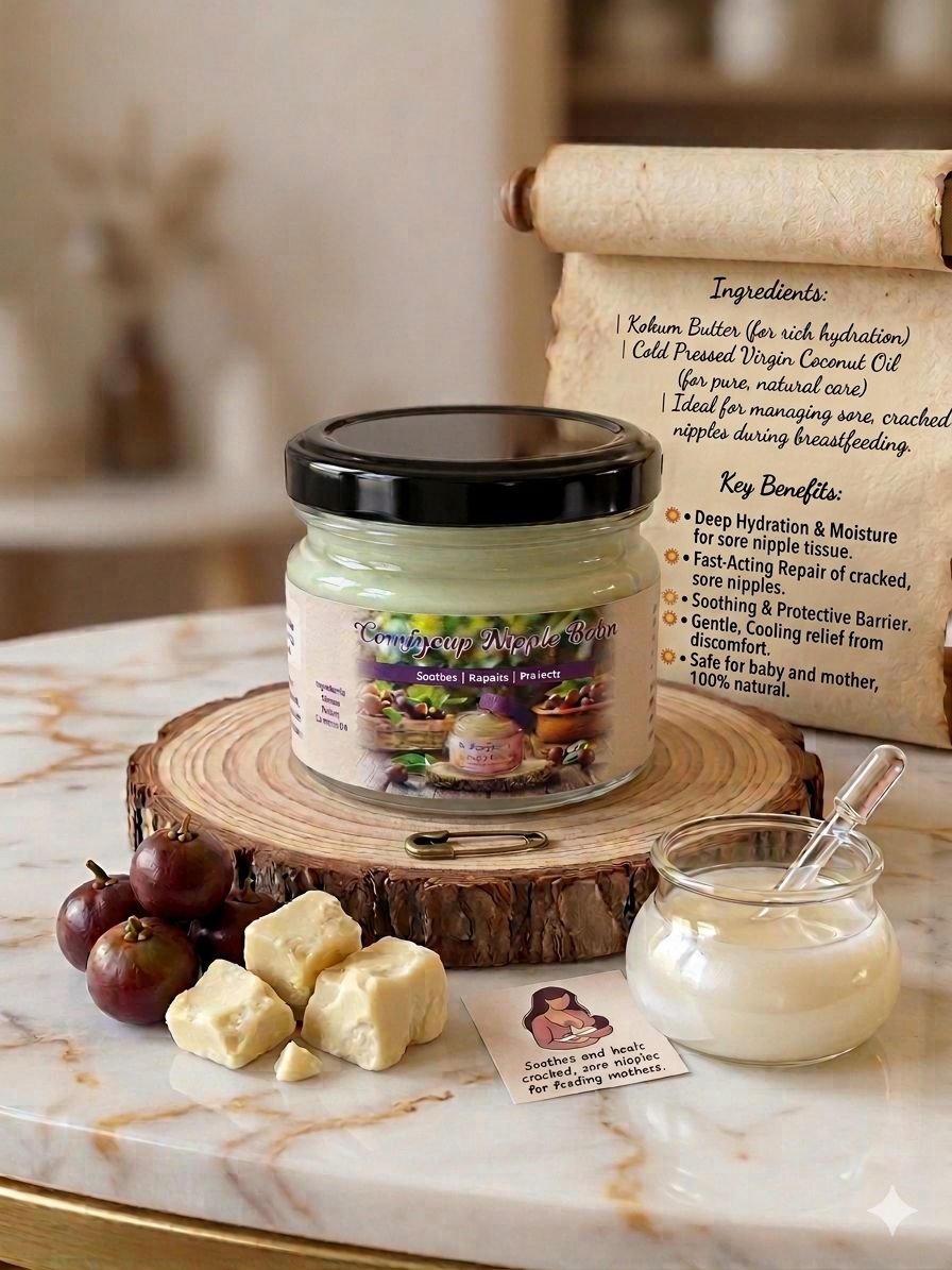 Natural Nipple Cream for Cracked Nipples – Kokum Butter & Virgin Coconut Oil (20g) | Lanolin-Free - Image 2